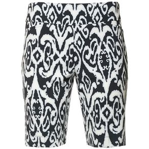 Ibkul Women\'s Doreen Print Shorts 2121398-Black/White  Size 4, black/white