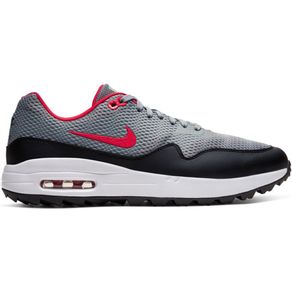Nike Men\'s Air Max 1 G Spikeless Golf Shoes 2121544-Particle Gray/University Red/Black/White  Size 9 M, particle gray/university red/black/white