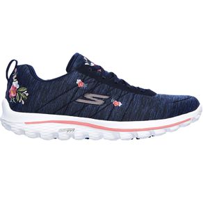 Skechers Women\'s Go Golf Walk Sport Bloom Spikeless Golf Shoes 2122510-Navy/White  Size 9.5 M, navy/white