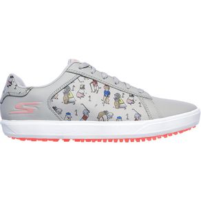 Skechers Women\'s Go Golf Drive 4 Dogs At Play Spikeless Golf Shoes 2122521-Gray/Pink  Size 9.5 M, gray/pink