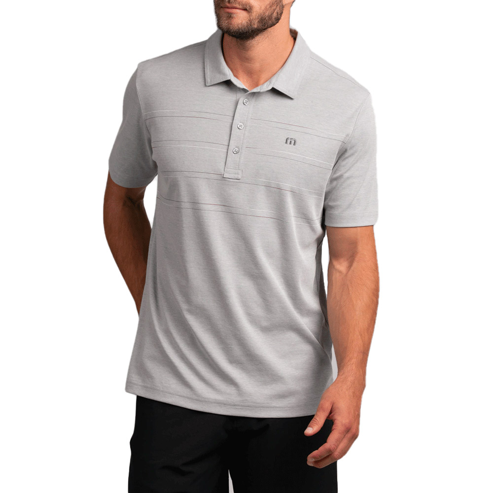 TravisMathew Men\'s Onto Something Here Polo  Size XL, Heather Sleet