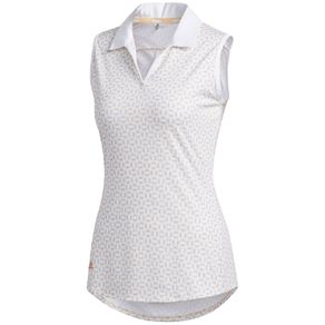 adidas Women\'s Ultimate365 Printed Sleeveless Polo 2124992-White/Glory Blue  Size sm, white/glory blue