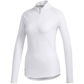 adidas Women\'s Solid UV Long Sleeve Polo 2126824-White  Size xl, white