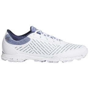 adidas Women\'s Adipure Sport 2.0 Spikeless Golf Shoes 2127486-White/Silver Metallic/Indigo  Size 7.5 M, white/silver metallic/indigo