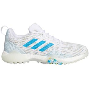 adidas Women\'s CodeChaos Primeblue LE Spikeless Golf Shoes 2127555-White/Blue  Size 6 M, white/blue