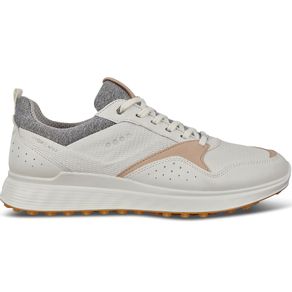 ECCO Men\'s S-Casual Spikeless Golf Shoes 2128603-White/Oak  Size euro42, white/oak