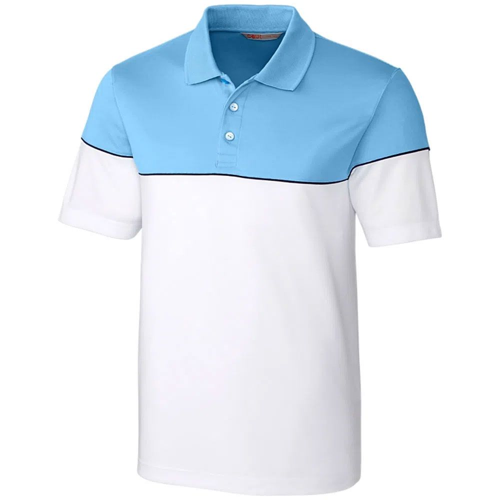 Cutter & Buck Men\'s Harrington Polo  Size SM, Tour Blue/White