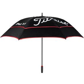 Titleist Tour Double Canopy Umbrella 2133697-Black/Black/Red, black/black/red