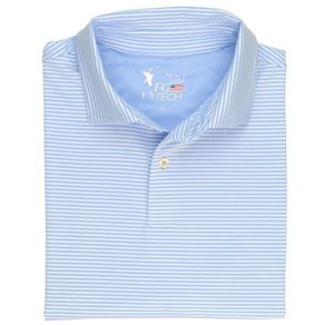 Fairway & Greene Men\'s Owens Stripe Tech Polo 2133997-Bluff  Size lg, bluff