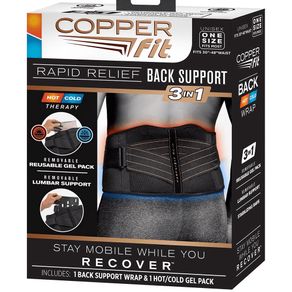 Copper Fit Rapid Relief Back Support Wrap 2137820- Size one size fits most
