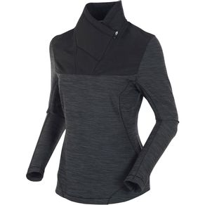 Sunice Women\'s Dakota Shawl Collar Pullover 2138427-Black/Black  Size xs, black/black