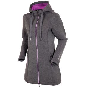 Sunice Women\'s Bobbie Technospacer Thermal Stretch Softshell Long Jacket 2138442-Black Melange/Black  Size lg, black melange/black