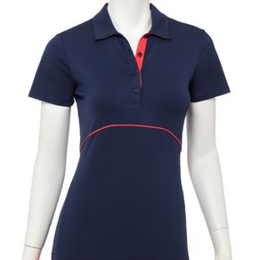 EP Pro Women\'s Contrast Piping & Tape Trim Polo 2140578-Inky Multi  Size sm, inky multi