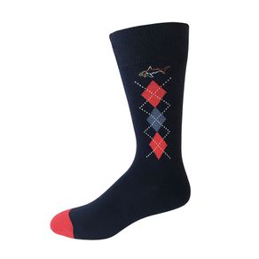 Greg Norman Men\'s Dress Argyle Socks 2145559-Navy  Size 7-12, navy