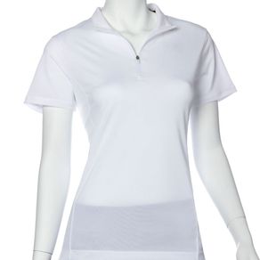 EP Pro Women\'s Contrast Trim Convertible Collar Polo 2146074-White  Size sm, white
