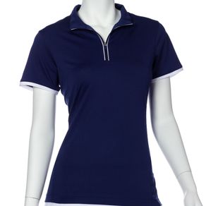 EP Pro Women\'s Contrast Trim Convertible Collar Polo 2146085-Inky Navy  Size xs, inky navy