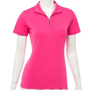 EP Pro Women\'s Contrast Trim Convertible Collar Polo 2146093-Fruit Punch  Size md, fruit punch