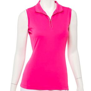 Ep Pro Women\'s Sleeveless Convertible Zip Mock Polo 2146121-Fruit Punch  Size xs, fruit punch