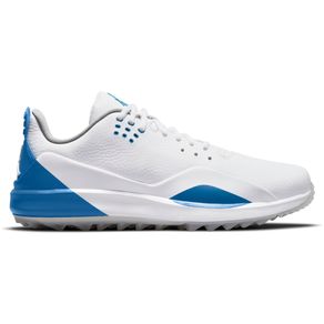 Nike Men\'s Jordan ADG 3 Spikeless Golf Shoes 2155151-White/Military Blue/Metallic Silver  Size 8 M, white/military blue/metallic silver