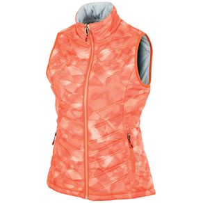 Sunice Women\'s Maci Quilted Reversible Vest 2156199-Tango Orange Shadow Print/Oyster  Size xl, tango orange shadow print/oyster