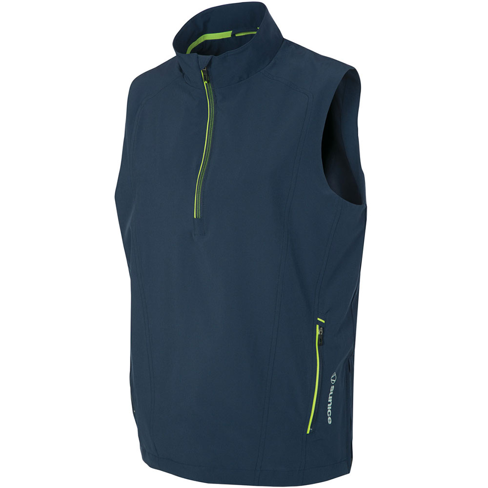 Sunice Men\'s Kiefer 1/2-Zip Wind Vest  Size XL, Charcoal/Moss Green