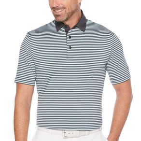Callaway Men\'s Refined 3 Color Stripe Polo 2158773-Asphalt  Size md, asphalt