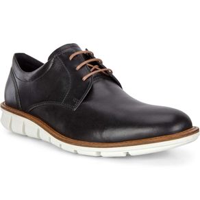 ECCO Men\'s Jeremy Plain Toe Derby Casual Shoes 2158847-Black  Size euro42, black