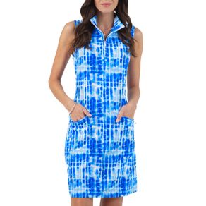 Ibkul Women\'s Rue Print Sleeveless Mock Dress 2159860-Navy  Size lg, navy