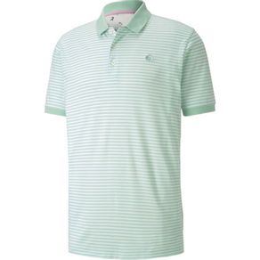 Puma Men\'s AP Signature Stripe Polo 2160112-Mist Green  Size sm, mist green