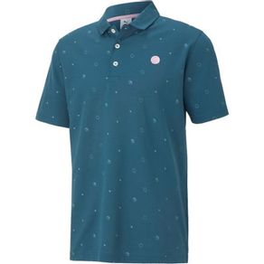 Puma Men\'s AP Legacy Print Polo 2160118-Legion Blue  Size sm, legion blue