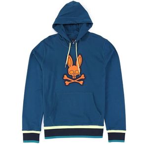 Psycho Bunny Men\'s Corby Twill Logo Hoodie 2160758-Midnight Ocean  Size small, midnight ocean
