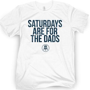 Barstool Sports Men\'s Saturdays Are For The Dads T-Shirt 2161624-White  Size sm, white
