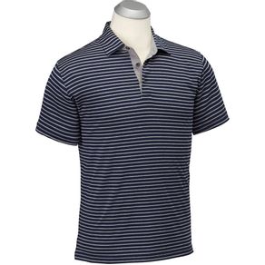 Bobby Jones Men\'s Rule 18 Tech Control Stripe Polo 2161896-Navy  Size md, navy