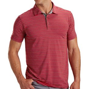 Bobby Jones Men\'s Rule 18 Tech Control Stripe Polo 2161908-Sigma Red  Size md, sigma red