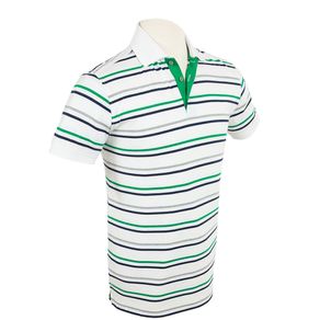 Bobby Jones Men\'s R18 Performance Blend Courtesy Stripe Polo 2161965-White  Size md, white