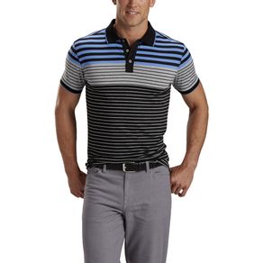 Bobby Jones Men\'s R18 Performance Blend Engineered Stripe Polo 2162016-Black  Size 2xl, black
