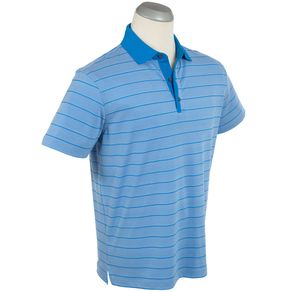Bobby Jones Men\'s Rule 18 Tech Pique Muted Stripe Polo 2162055-Cyclone Blue  Size md, cyclone blue