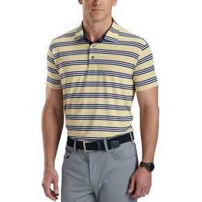 Bobby Jones Men\'s Rule 18 Tech Tidal Stripe Jersey Polo 2162095-White  Size xl, white