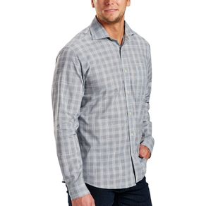 Bobby Jones Men\'s R18 Lux Cotton Ghost Plaid Long Sleeve Button Down 2162255-Indigo  Size xl, indigo
