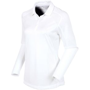 Sunice Womenâs Kendra Body Mapping Coollite Long-Sleeve Polo 2162723-Pure White  Size xl, pure white