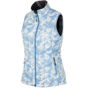 Sunice Women\'s Maci Quilted Reversible Vest 2162884-Della Blue Crushed Petal Print/Black  Size 2xl, della blue crushed petal print/black