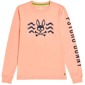 Psycho Bunny Men\'s Filcham Long Sleeve Graphic T-Shirt 2165119-Fresco Pink  Size 2xl, fresco pink