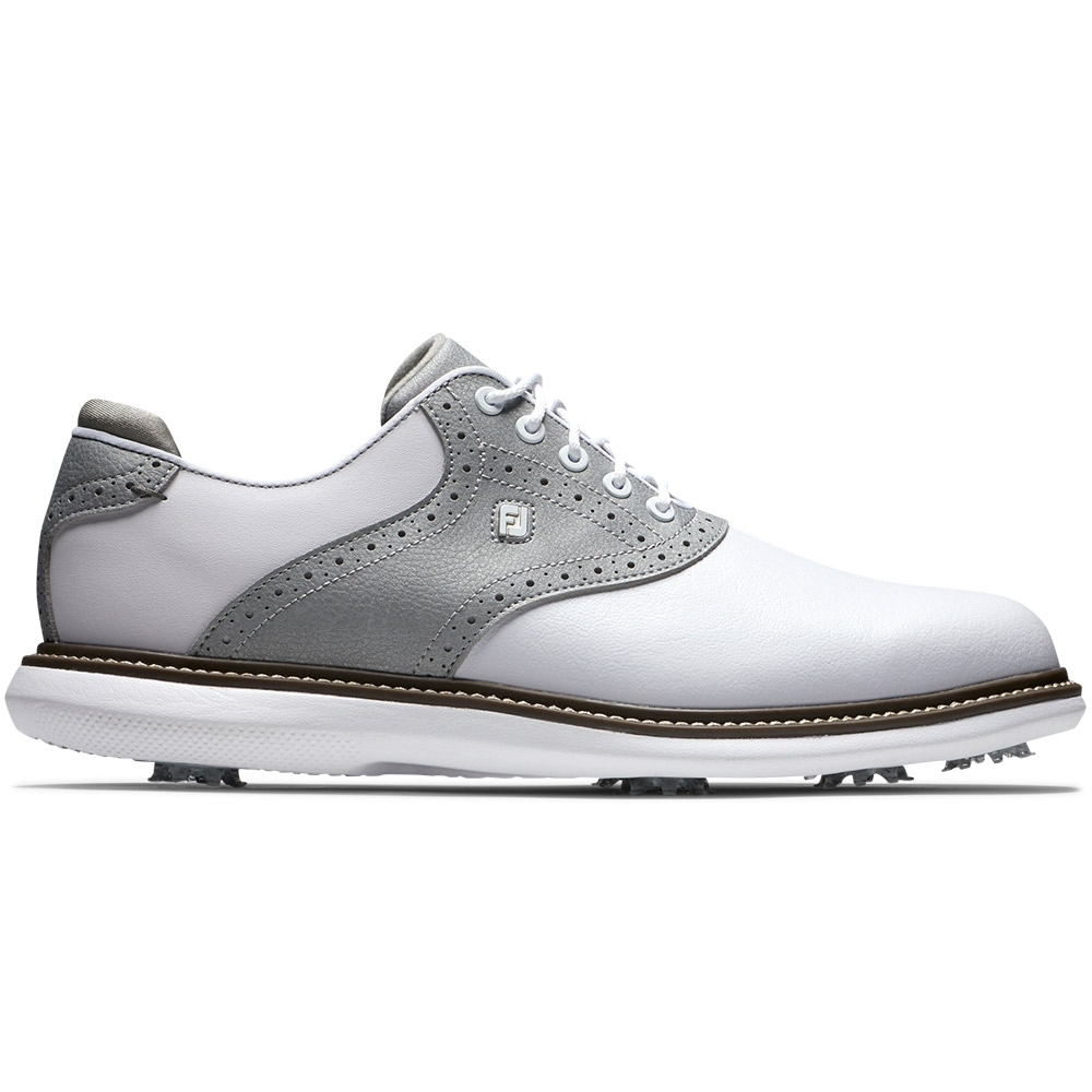 FootJoy Men\'s LE Traditions Frosted Collection Golf Shoes  Size 13, White/Silver/White
