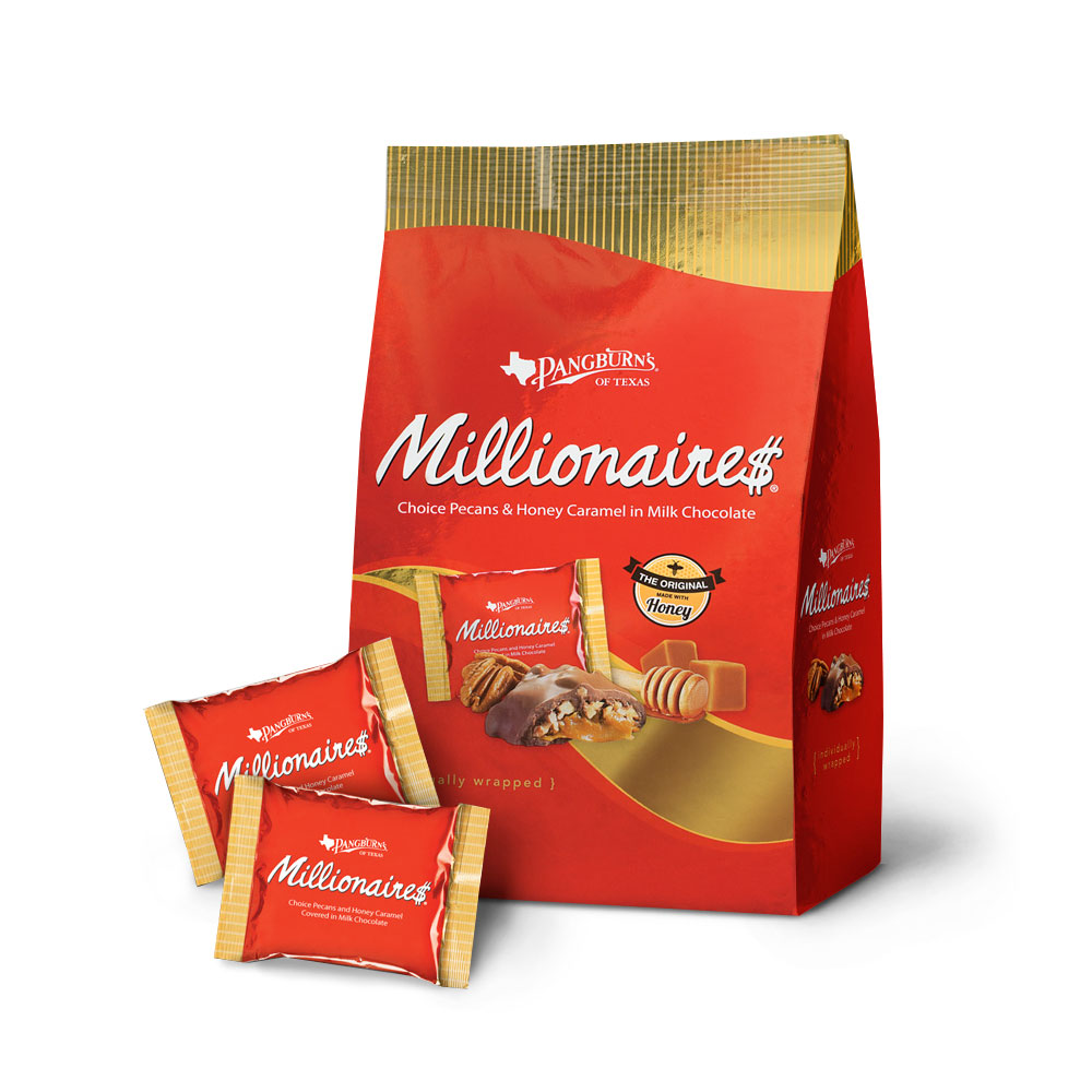 milk chocolate millionaires, 16.75 oz. bag | chocolates | individually wrapped | by pangburns