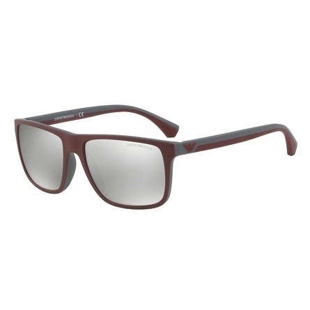 Emporio Armani Square Ea4033 56166G Mens Purple Frame Grey Lens Sunglasses
