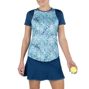 JoFit Women\'s Colorblock Tennis T-Shirt 3004984-Cove  Size sm, cove