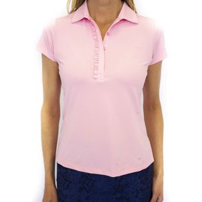 Golftini Women\'s Ruffle Tech Polo 3006577-Light Pink  Size xl, light pink