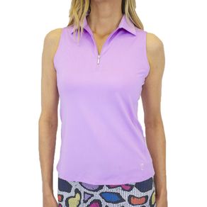 Golftini Women\'s Zip Tech Sleeveless Polo 3006597-Lavender  Size xs, lavender