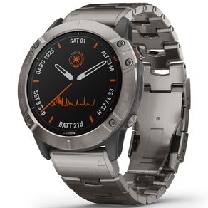 Garmin Fenix 6X Pro Solar GPS Watch 3006643-Titanium/Vented Titanium, titanium/vented titanium