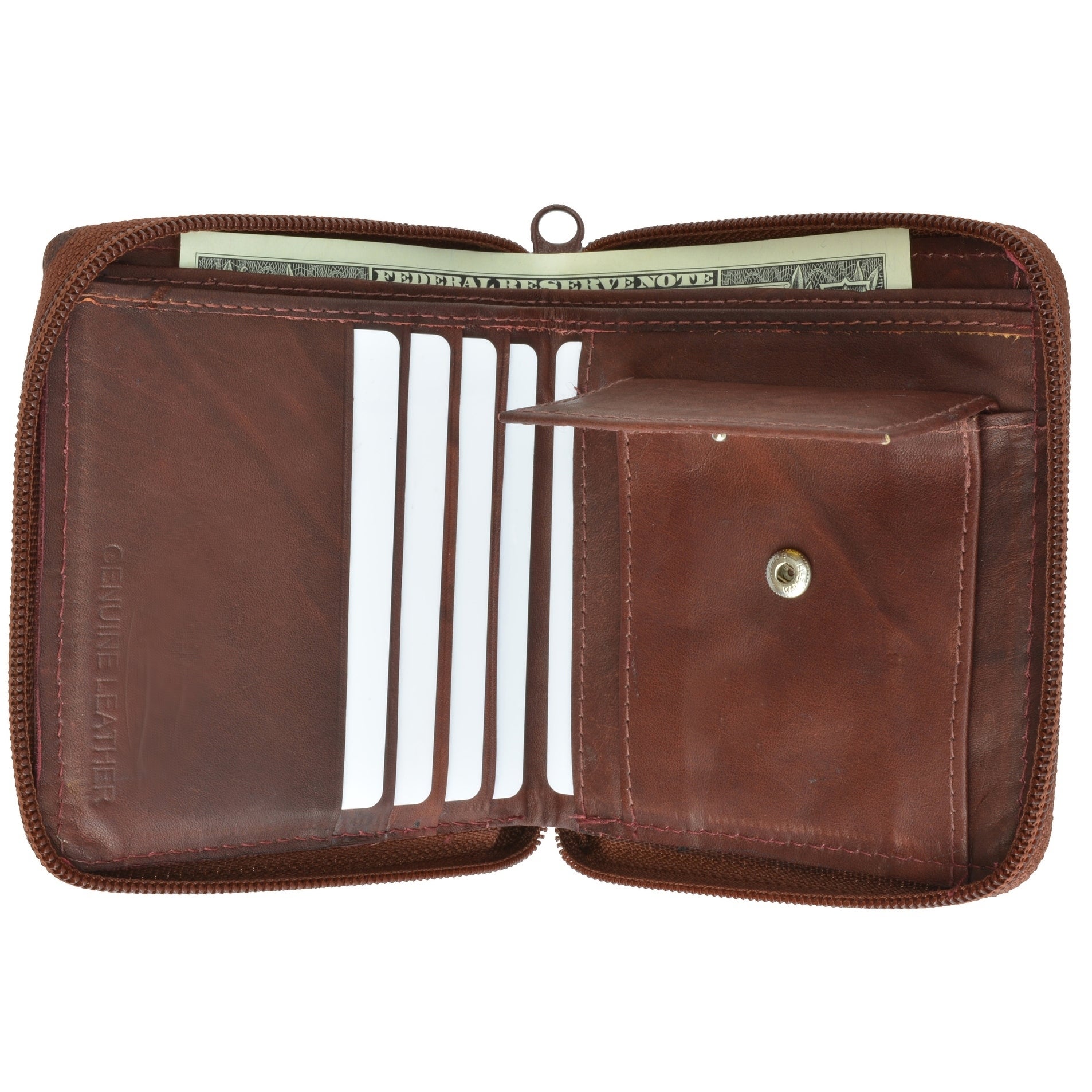 AFONiE Secure Zip Around Men Leather Wallet